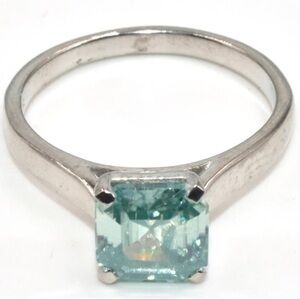 Silver Moissanite (1.6ct) Rhodium Plated Ring Size 6.5